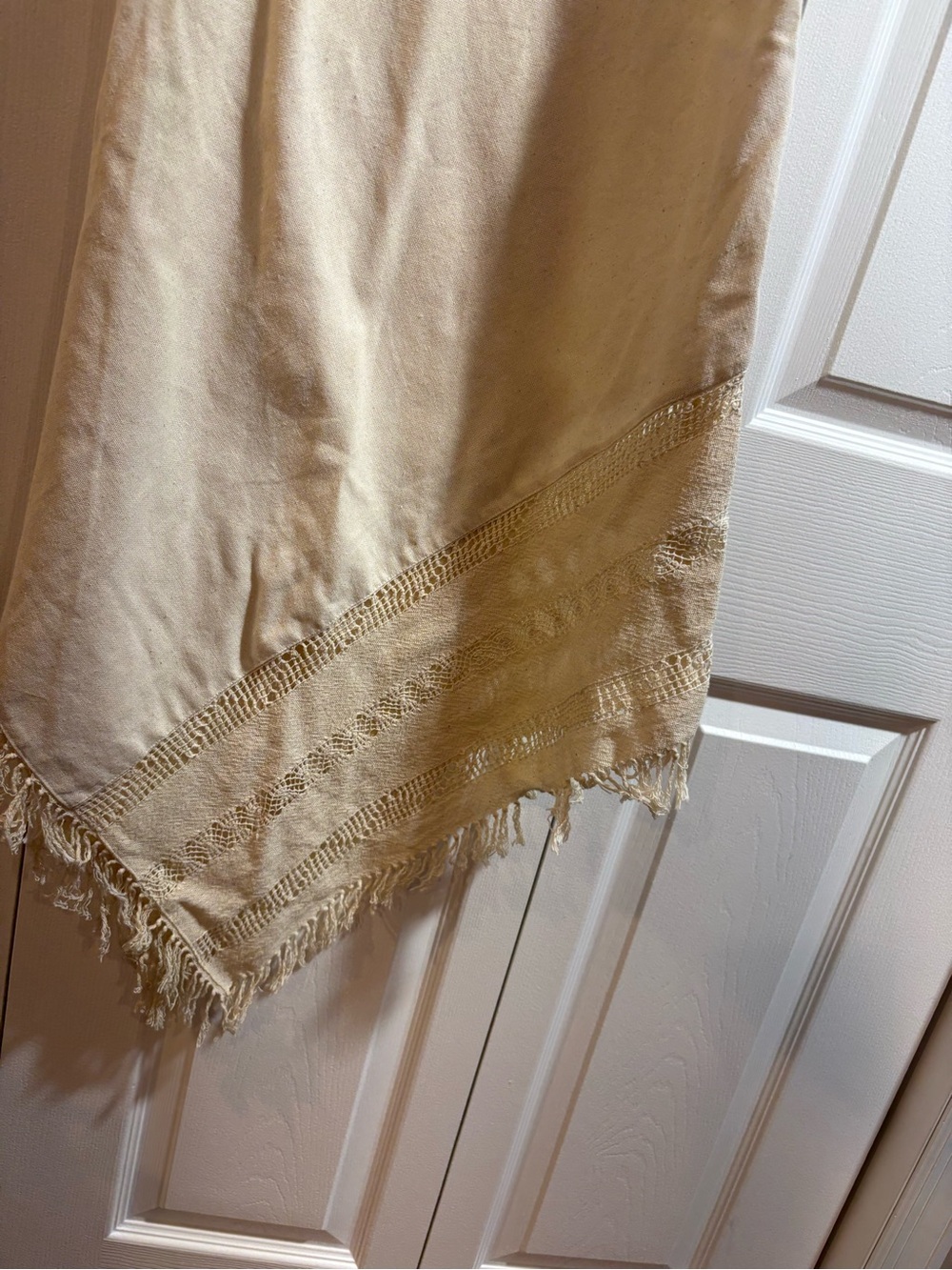 Tejido Rustico Handmade Embroidered Cotton Asymmetrical Fringe Dress Size M Boho - Picture 3 of 6